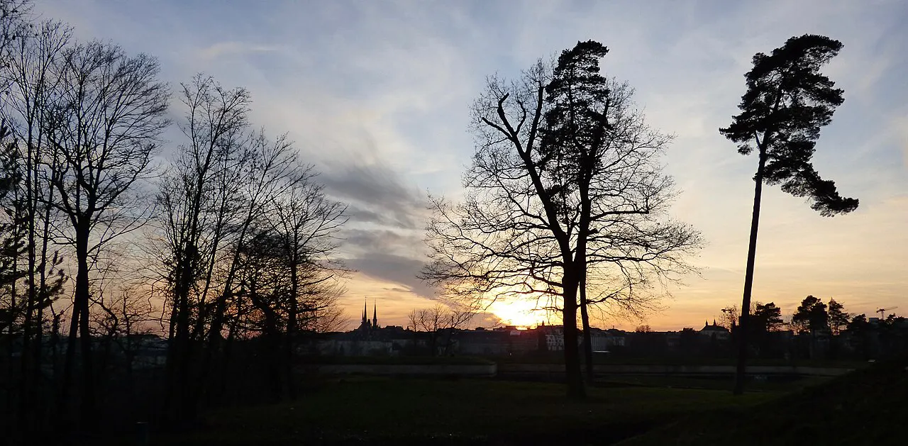 Skyline di Lussemburgo al tramonto